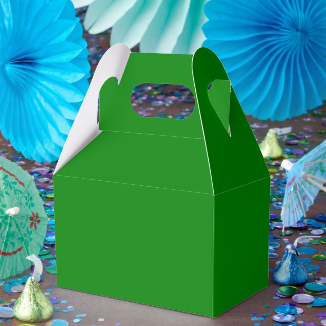 Personalised Green Favour Boxes – Gable 4x2.5x5 (Party)