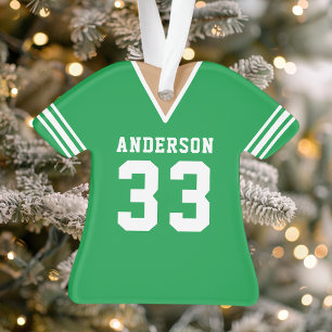Personalised Green Football Jersey  Ornament