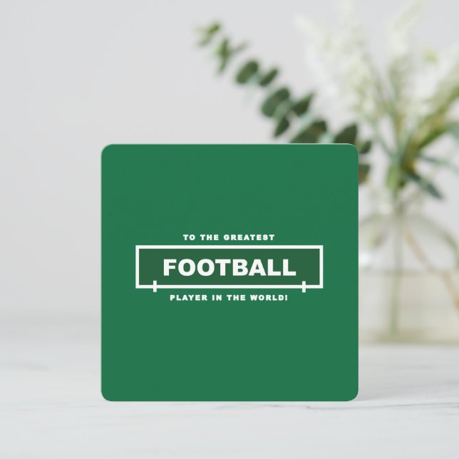 Personalised Green Football Player Birthday  Card (Standing Front)