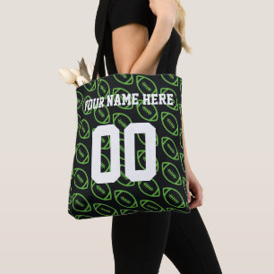 Personalised Green Football Sports Tote Bag