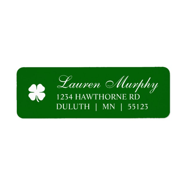 Personalised Green Four Leaf Clover Irish  (Front)