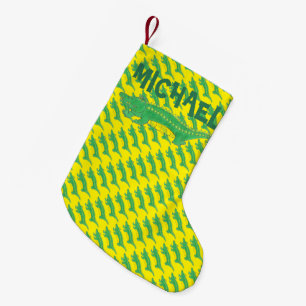 Personalised Green Gator Alligator Croc Crocodile Small Christmas Stocking