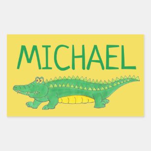 Personalised Green Gator Alligator Crocodile Croc Rectangular Sticker