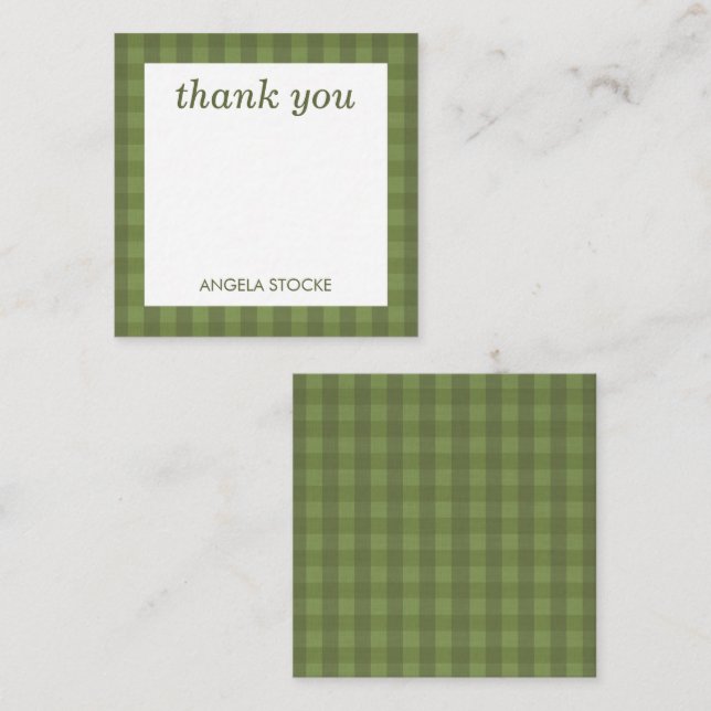 Personalised Green Gingham Card (Front/Back)