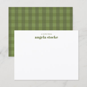 Personalised Green Gingham Plaid Card