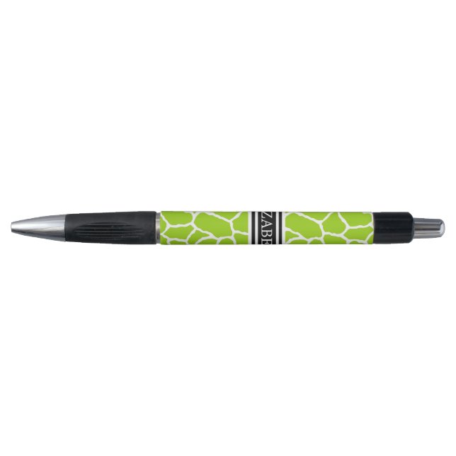Personalised Green Giraffe Skin Pattern Pen (Front)