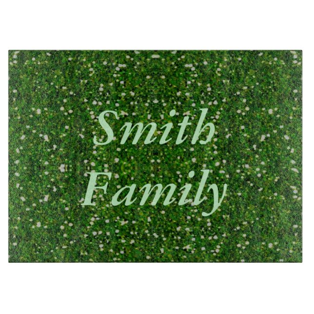 Personalised Green Glitter Cutting Board (Front)