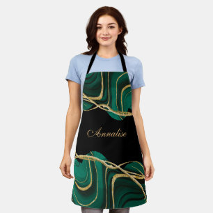 Personalised Green Gold Agate Apron