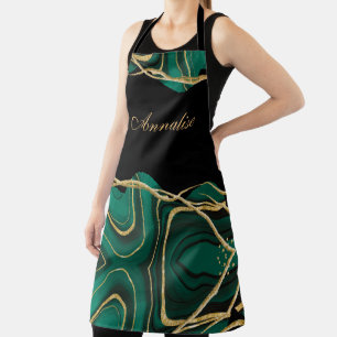 Personalised Green Gold Agate Apron