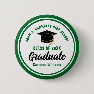Personalised Green Graduate Keepsake Graduation 6 Cm Round Badge
