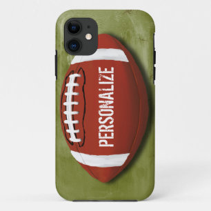 Personalised Green Grunge Football iPhone 11 Case