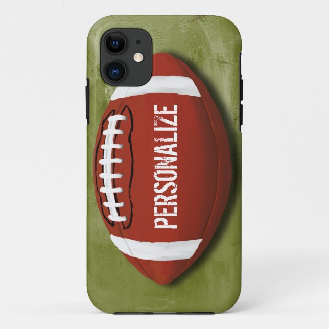 Personalised Green Grunge Football Case-Mate iPhone Case (Back)