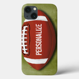 Personalised Green Grunge Football iPhone 13 Case