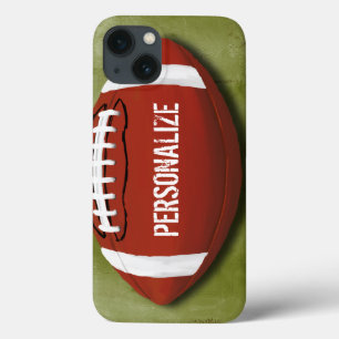 Personalised Green Grunge Football iPhone 13 Case