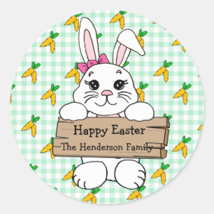 Personalised Green  Happy Easter to you Stickers