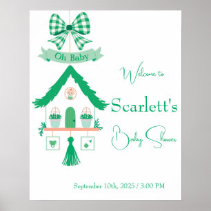 Personalised Green House Oh Baby Shower Poster