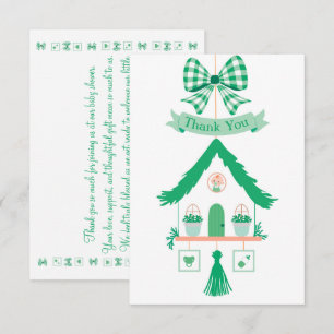 Personalised Green House Thank You Baby Shower Card