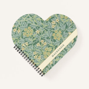 Personalised Green Jasmine Floral Pattern Notebook