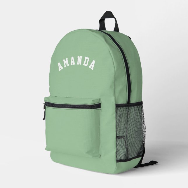 Personalised Green Kids Back to School Printed Backpack (Back Corner Right)