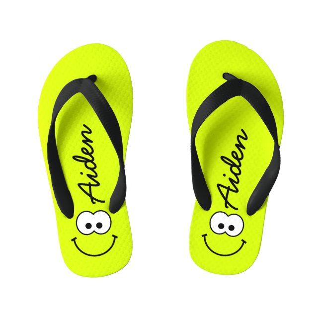 Personalised Green Kid's Flip Flops (Footbed)