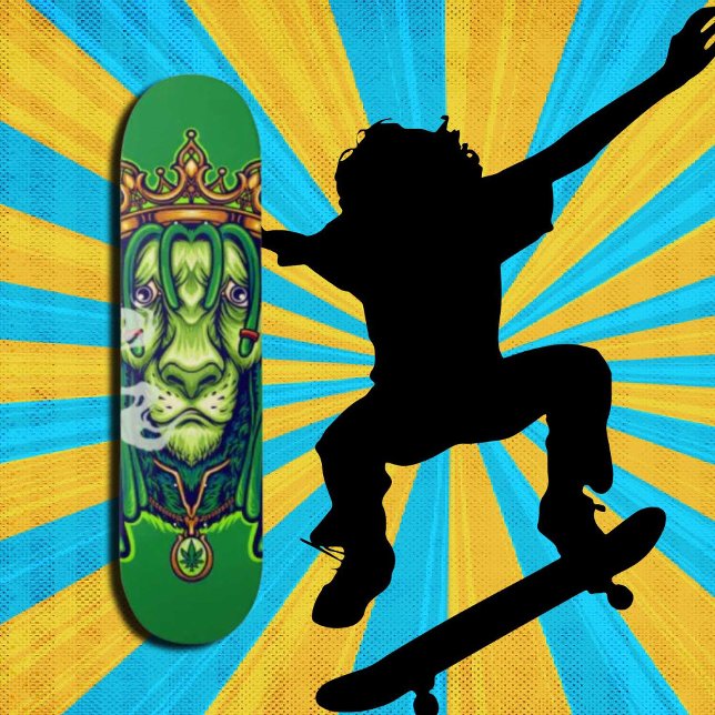 Personalised Green  LION WEED KING Trucker Hat Skateboard (Original and best online Zazzle skateboard shop- Urban Warrior)