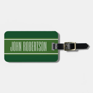Personalised green luggage tag   elegant style