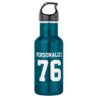 Personalised green metal sports water bottle