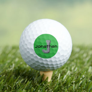 Personalised Green Monogram Initial Design Golf Balls