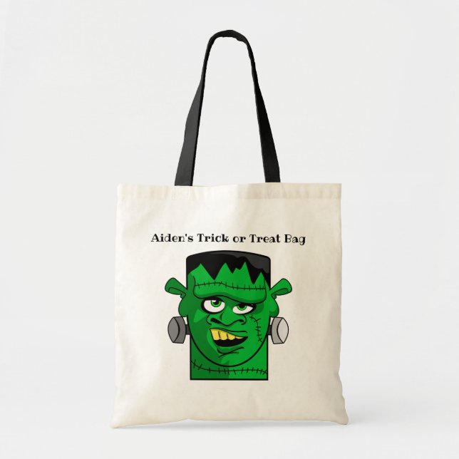 Personalised Green Monster Tote Bag (Front)