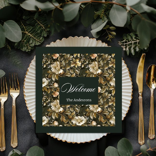 Personalised Green Napkins Botanical Pastel Vibe (Personalized Green Napkins Botanical Pastel Vibe)