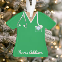 Personalised Green Nurse Scrubs Nursing Gift