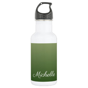 Personalised green ombre 532 ml water bottle