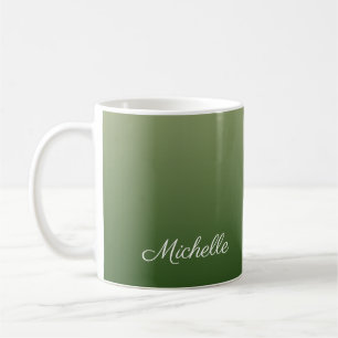 Personalised green ombre coffee mug