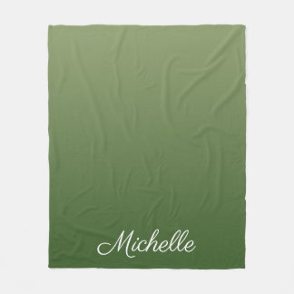 Personalised green ombre fleece blanket