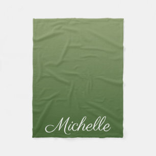 Personalised green ombre fleece blanket