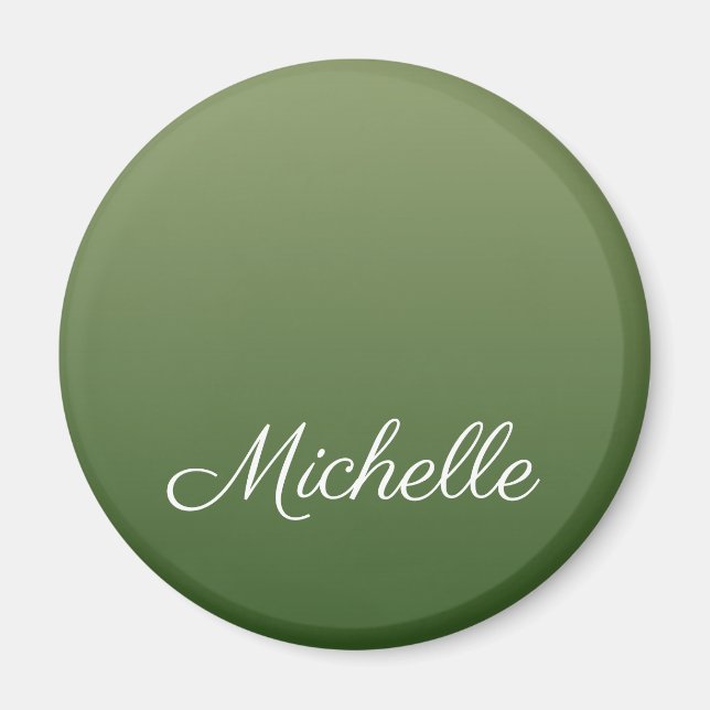 Personalised green ombre magnet (Front)