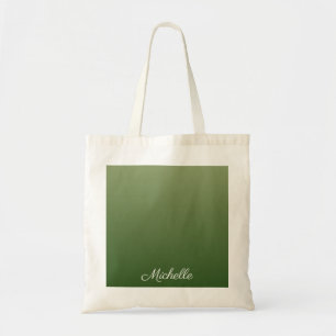 Personalised green ombre tote bag