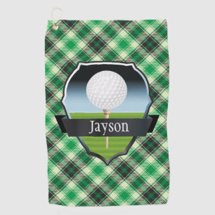 Personalised Green Paid Golf Towel