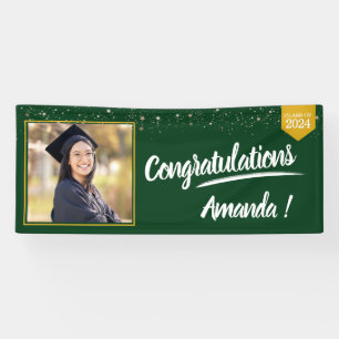 Personalised Green Photo Graduation Banner