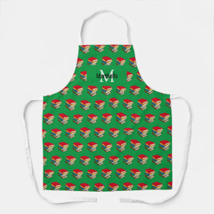 Personalised Green Pile of Books Apron