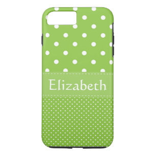 Personalised Green Polka Dots Pattern iPhone 8 Plus/7 Plus Case