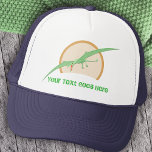 Personalised Green Pterodactyl Flying Dinosaur 3 Trucker Hat<br><div class="desc">PERSONALIZE this fun Pterodactyl flying dinosaur hat with your own personal message. Just type it into the template. CUSTOMIZE the size, colour, and style of the text by clicking on the Customise It button. Make a unique hat for yourself or create something special for your dinosaur loving friend or family...</div>