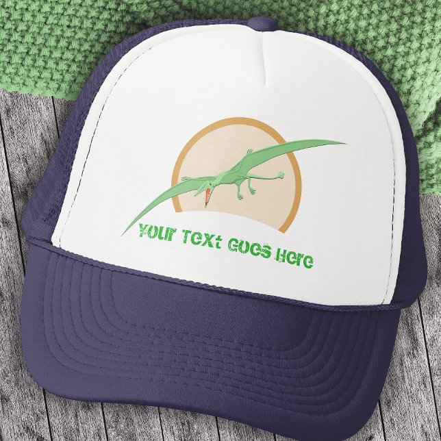 Personalised Green Pterodactyl Flying Dinosaur 3 Trucker Hat (Creator Uploaded)