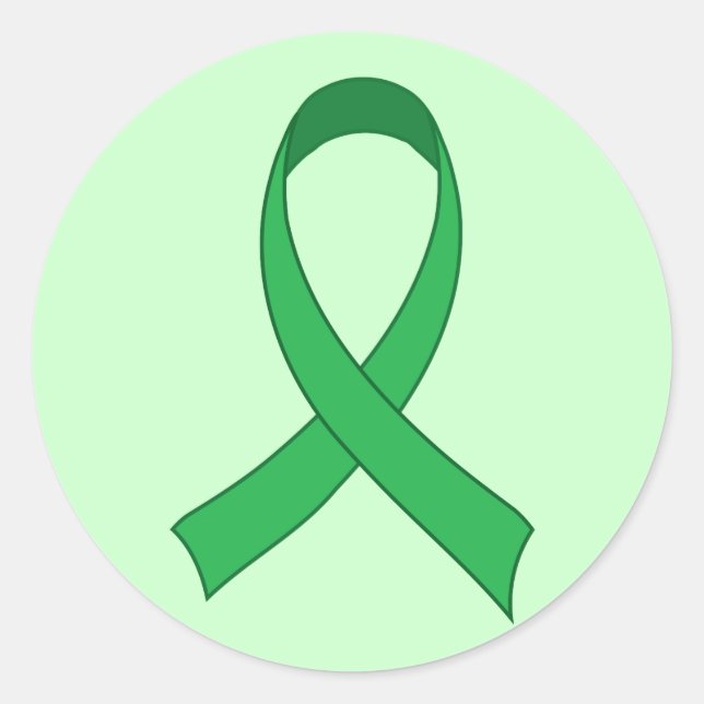 Personalised Green Ribbon Awareness Gift Classic Round Sticker (Front)