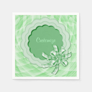 Personalised Green Scalloped Frame Napkins