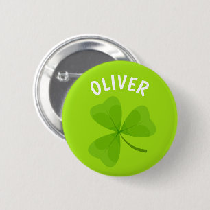 Personalised Green Shamrock 6 Cm Round Badge