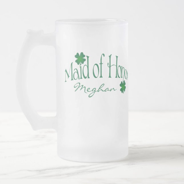 Personalised Green Shamrock MOH Beer Stein (Left)