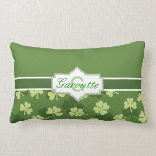 Personalised Green Shamrock St Patricks Day Lumbar Cushion