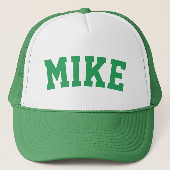 Personalised Green Short Name Trucker Hat (Front)