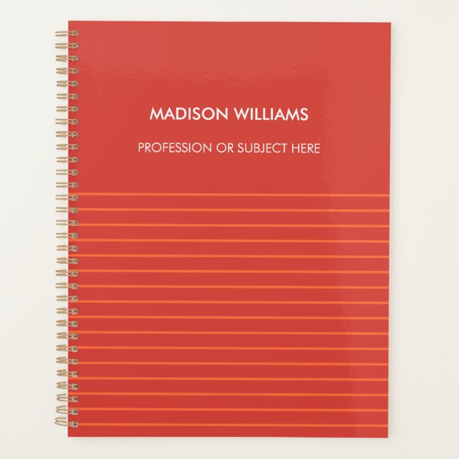 Personalised Green Spiral Notebook Planner (Front)